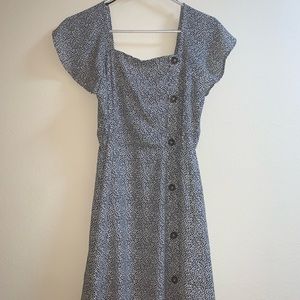 White and Black Squared styled dress button down, small, by Sienna Sky